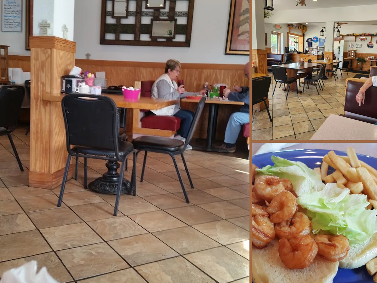 Family restaurant dining room with tables and chairs.