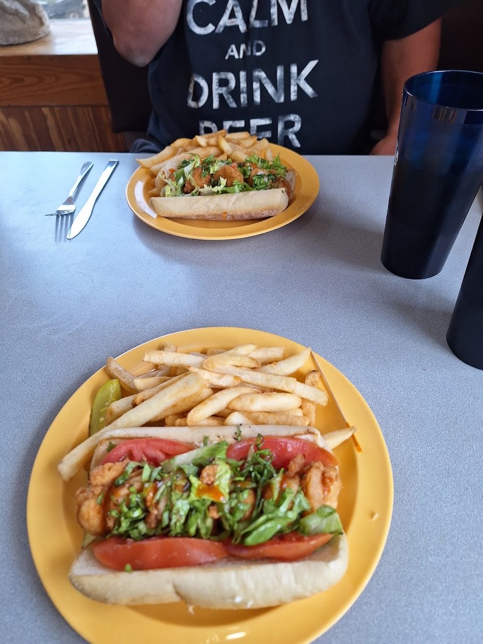 Buffet selection with salad bar and hot entrées.
